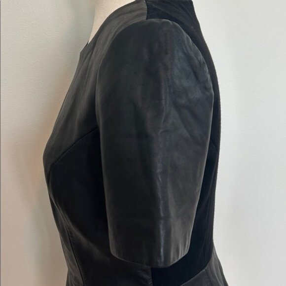 Antonio Melani Peplum Leather Top Size Small EUC - Picture 6 of 11